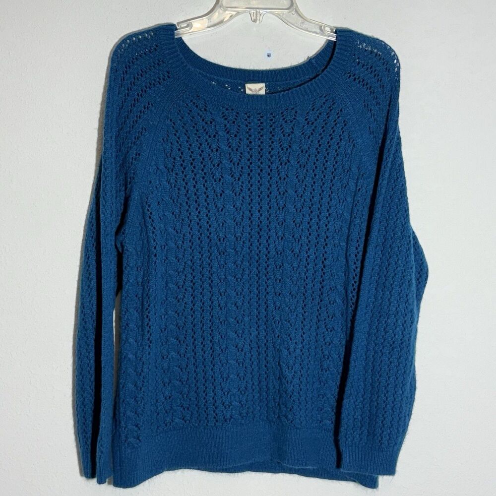 Faded Glory Sweater Womens 1X (16w)‎  Dark Teal Long Sleeved Lightweight